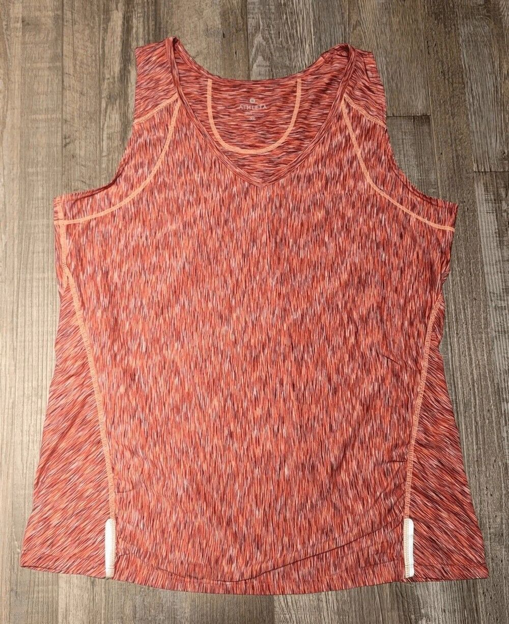 Athleta Striped Orange Tank Top Womens Size XL